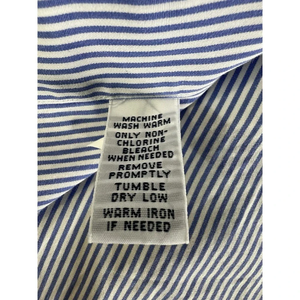 Polo Ralph Lauren Shirt Mens 16 34/35 No Pony Andrew Classic‎ Stripe White Blue